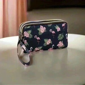 Flamingo Makeup Cosmetic Wristlet